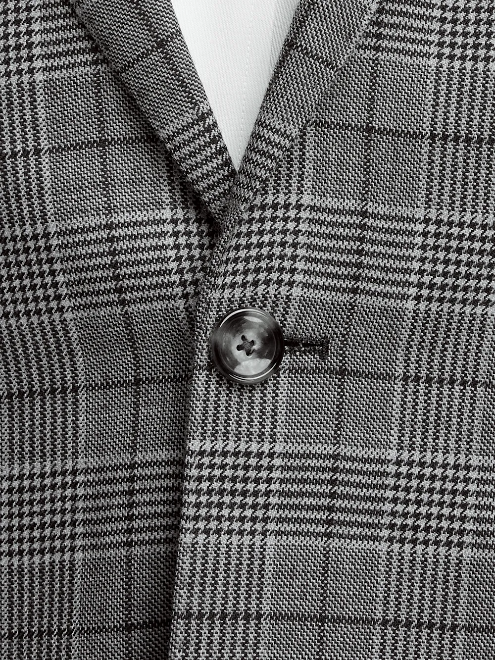 Wool Plaid Single Breasted Notch Lapel Sport Coat - Black/grey sold by Paul Fredrick product image thumbnail 5