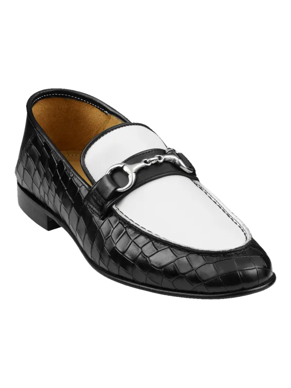 Marcus Bit Loafer - Black/white sold by Paul Fredrick