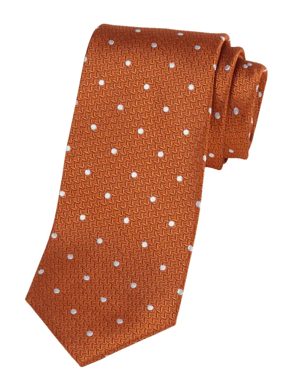 Dot Woven Silk Tie - Orange sold by Paul Fredrick