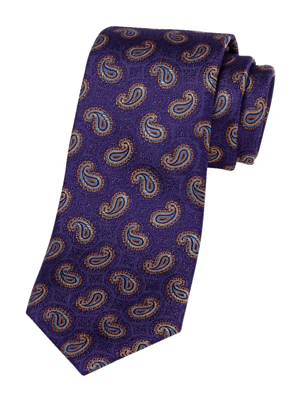 Paisley Woven Silk Tie - Purple Multi sold by Paul Fredrick