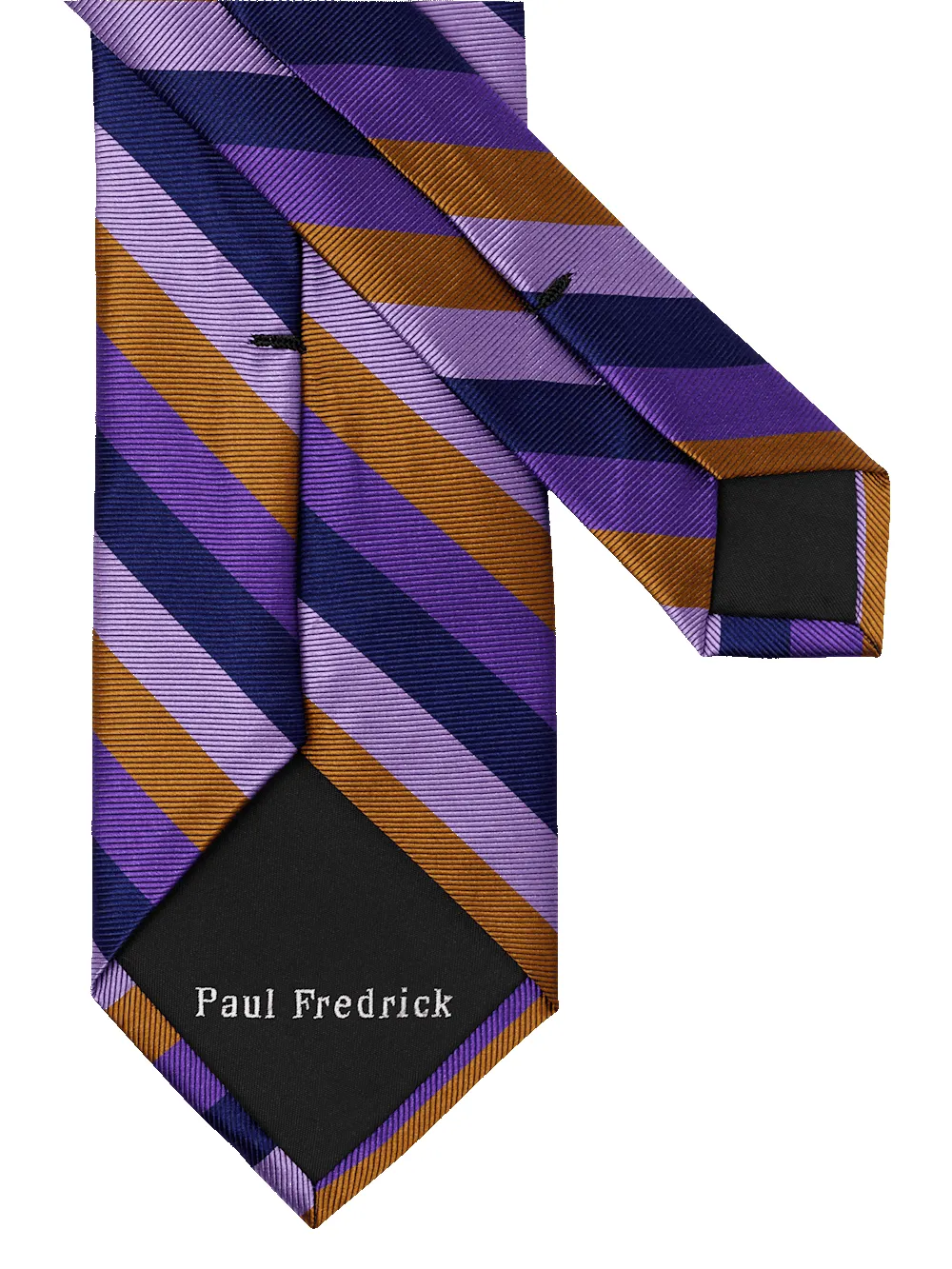 Stripe Woven Silk Tie - Purple Multi sold by Paul Fredrick product image thumbnail 3