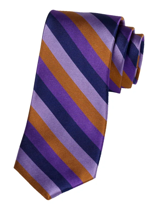 Stripe Woven Silk Tie - Purple Multi sold by Paul Fredrick