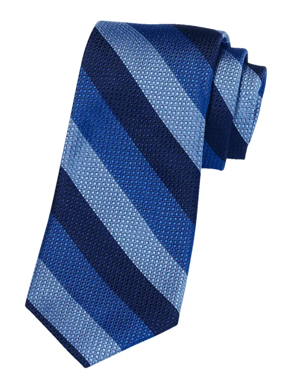 Stripe Woven Silk Tie - Blue Multi sold by Paul Fredrick