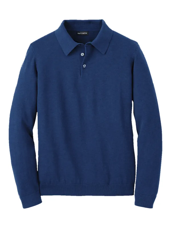 Supima Cotton Three Button Polo - Dark Blue sold by Paul Fredrick