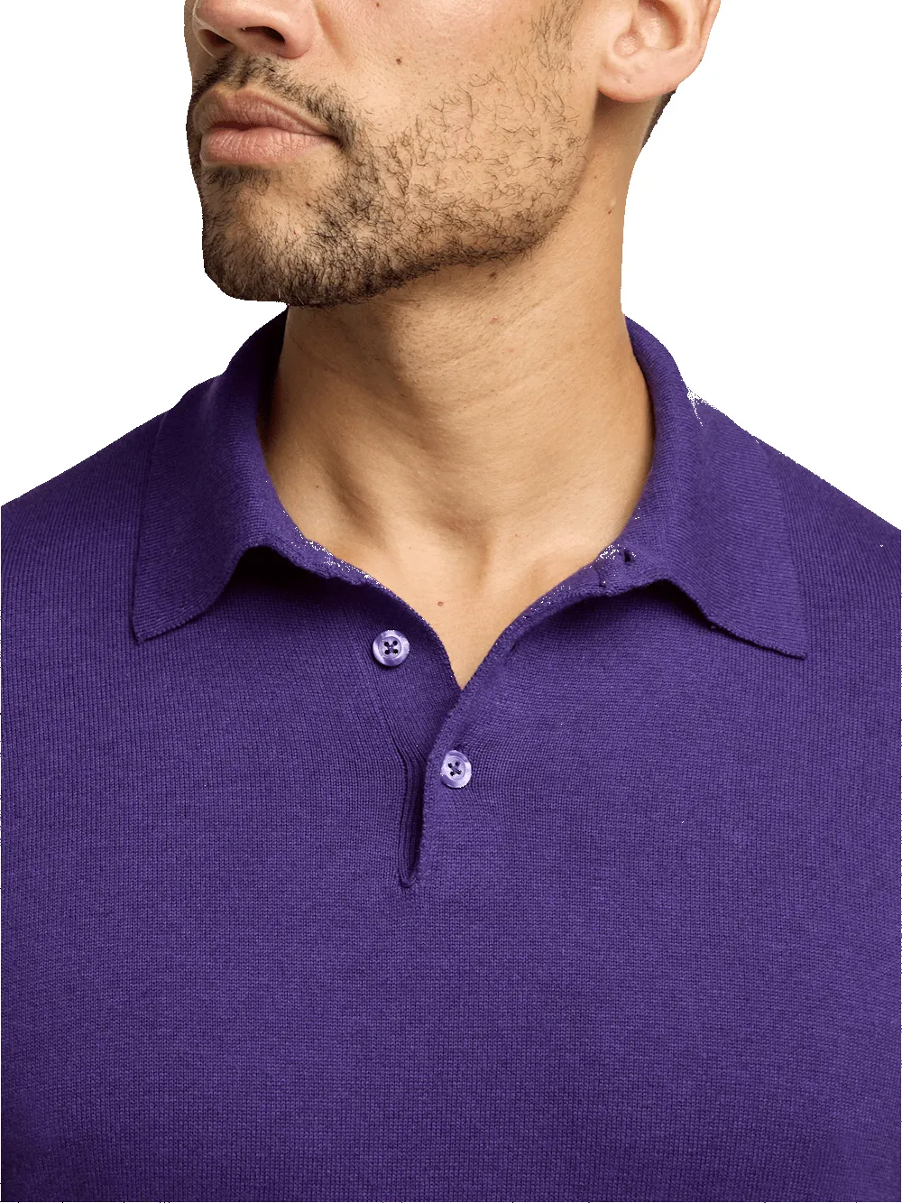 Supima Cotton Three Button Polo - Plum sold by Paul Fredrick product image thumbnail 3