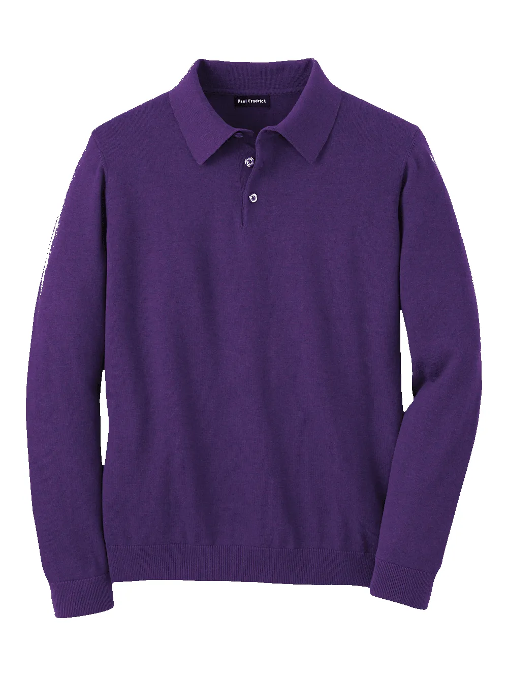 Supima Cotton Three Button Polo - Plum sold by Paul Fredrick
