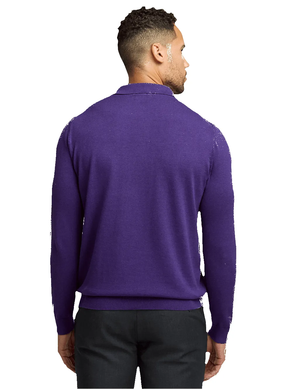 Supima Cotton Three Button Polo - Plum sold by Paul Fredrick product image thumbnail 5