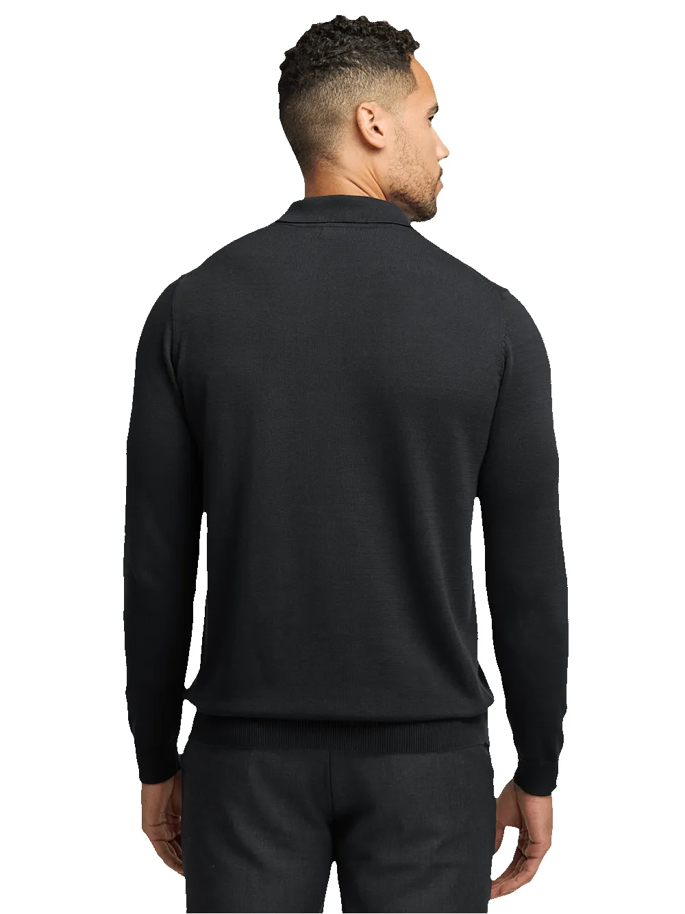 Supima Cotton Three Button Polo - Black sold by Paul Fredrick product image thumbnail 5