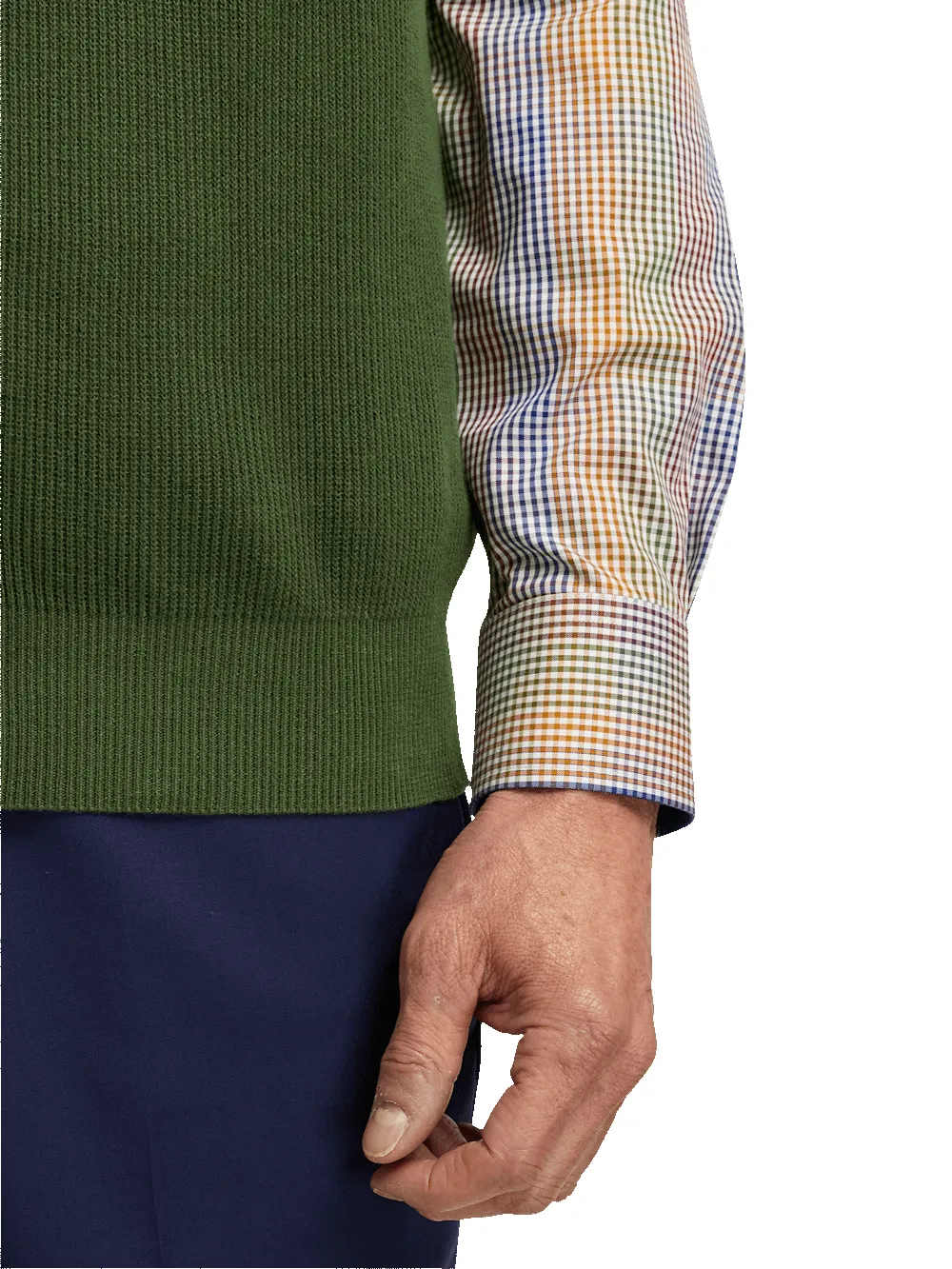 Cotton Full Zip Mock Neck Vest - Green sold by Paul Fredrick product image thumbnail 4