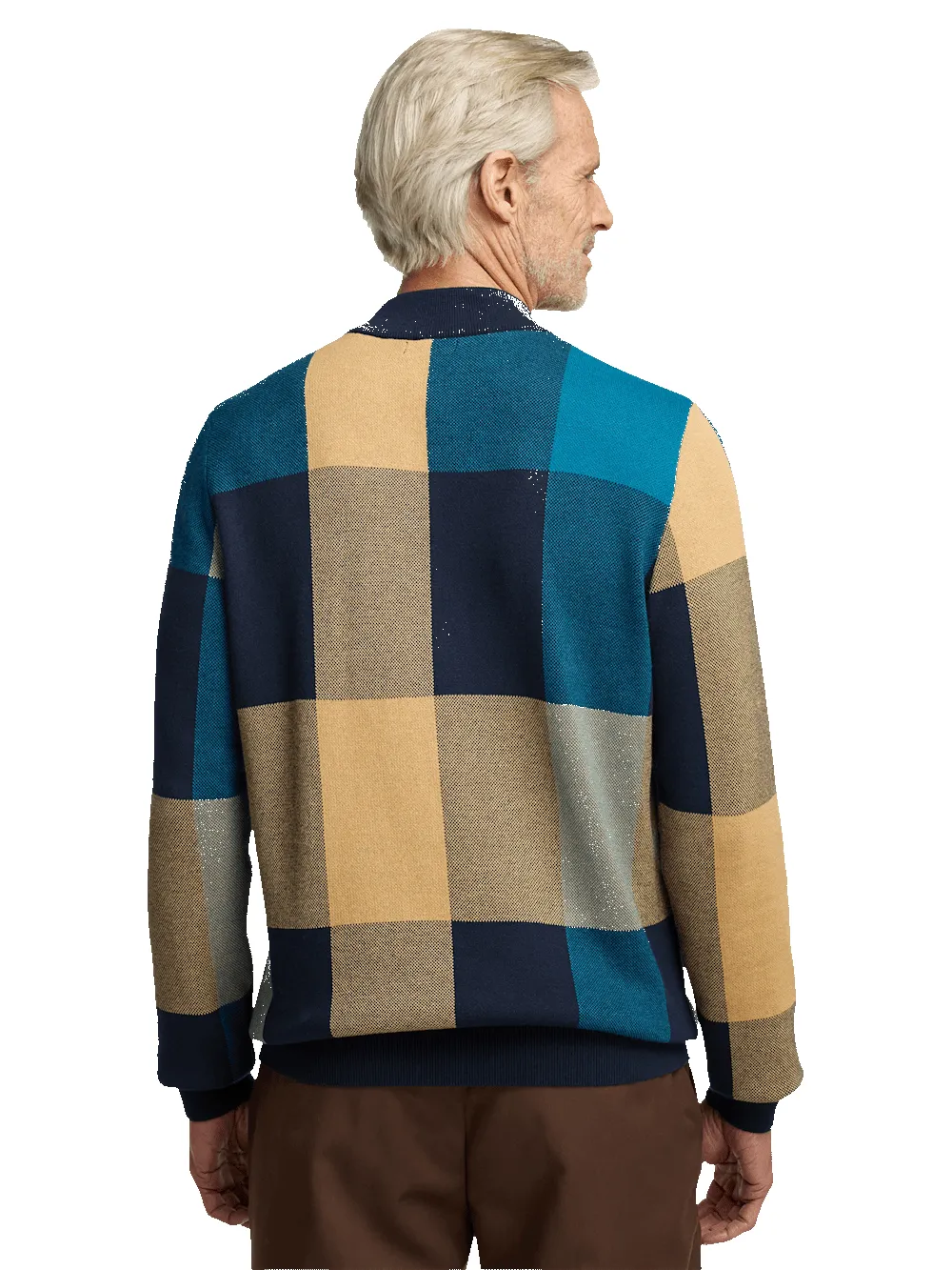 Cotton Four Button Mock Neck Sweater - Multi sold by Paul Fredrick product image thumbnail 5
