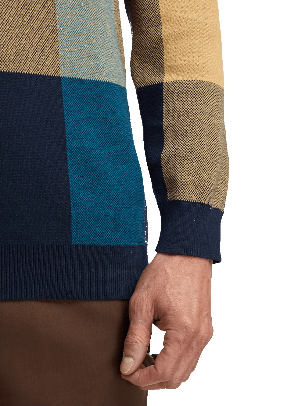 Cotton Four Button Mock Neck Sweater - Multi sold by Paul Fredrick product image thumbnail 4