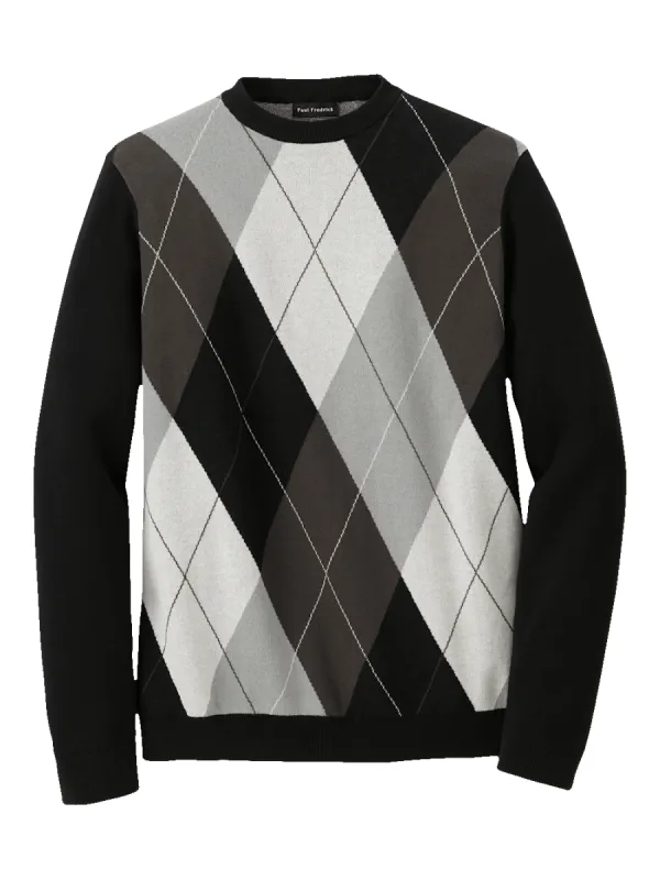 Cotton Crewneck Sweater - Black sold by Paul Fredrick