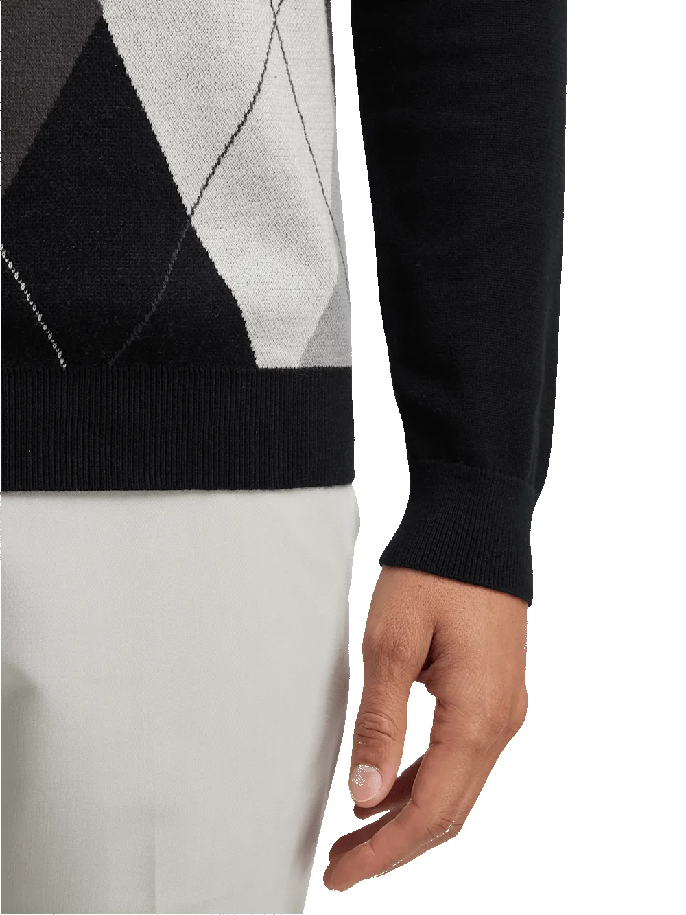 Cotton Crewneck Sweater - Black sold by Paul Fredrick product image thumbnail 4