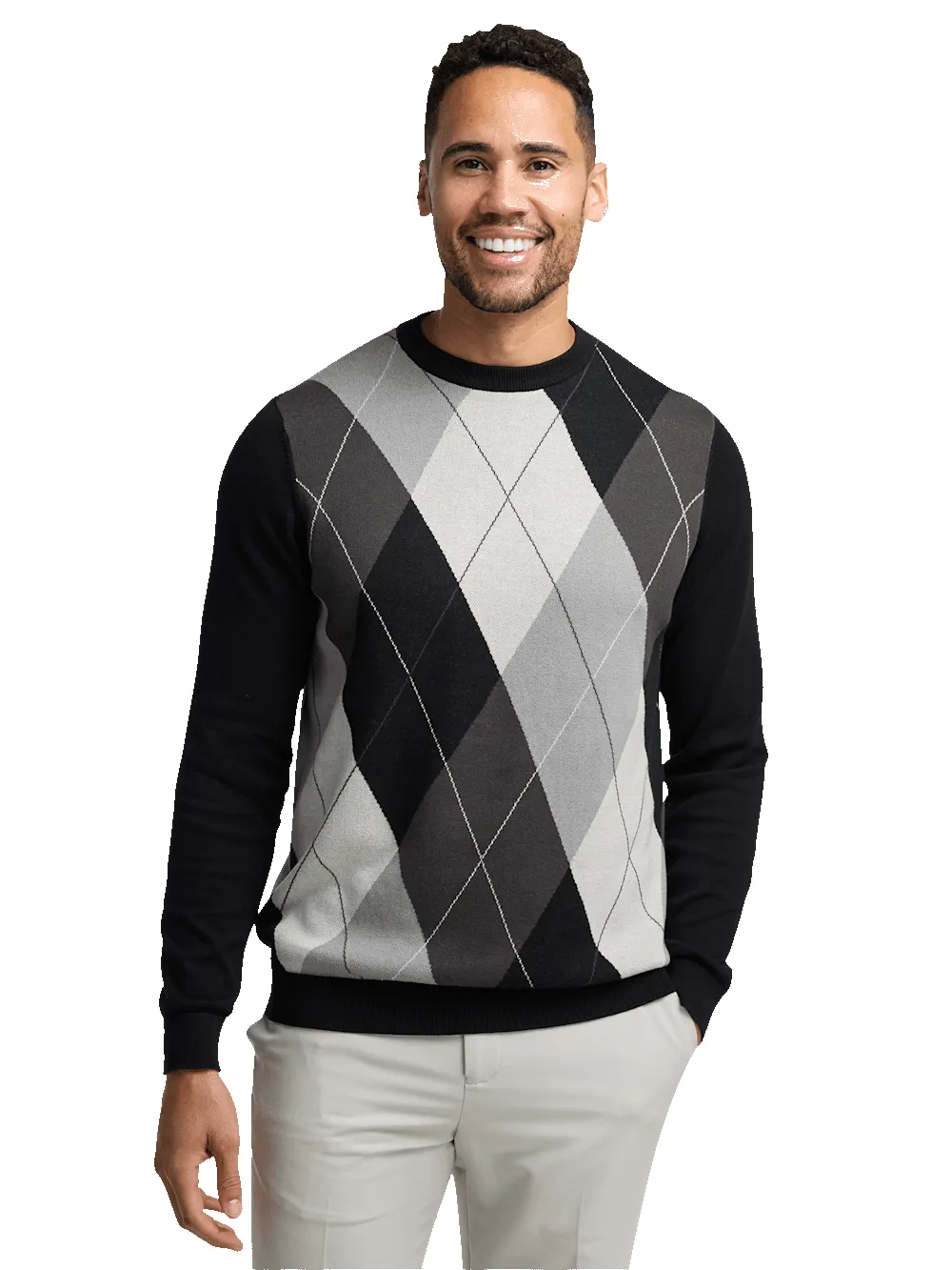 Cotton Crewneck Sweater - Black sold by Paul Fredrick product image thumbnail 2
