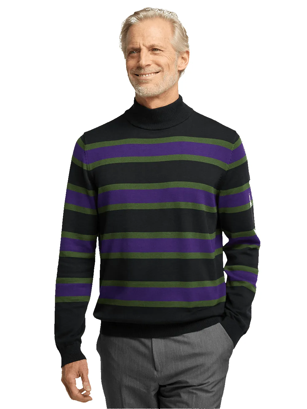 Cotton Mock Neck Sweater - Black sold by Paul Fredrick product image thumbnail 2