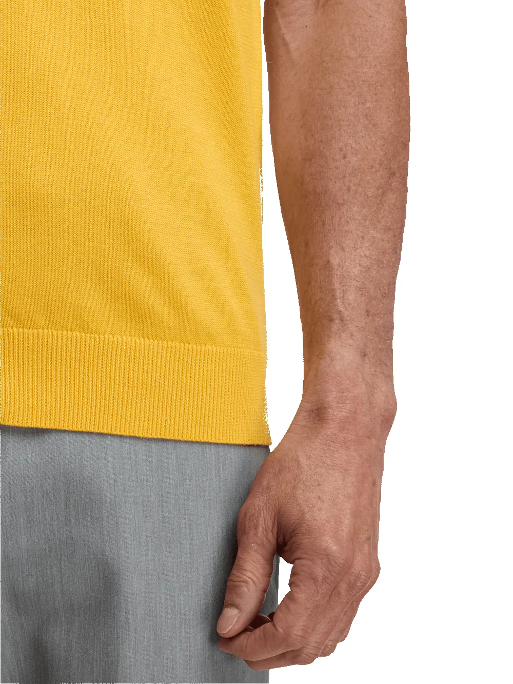 Cotton Full Zip Polo - Yellow sold by Paul Fredrick product image thumbnail 4