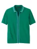 Cotton Full Zip Polo - Green sold by Paul Fredrick