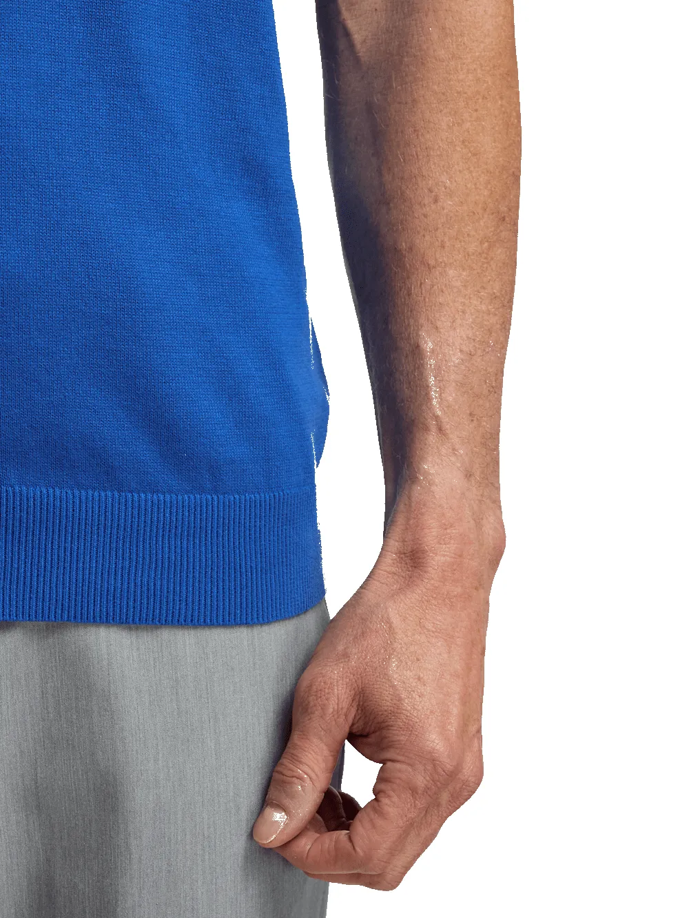 Cotton Full Zip Polo - Blue sold by Paul Fredrick product image thumbnail 4