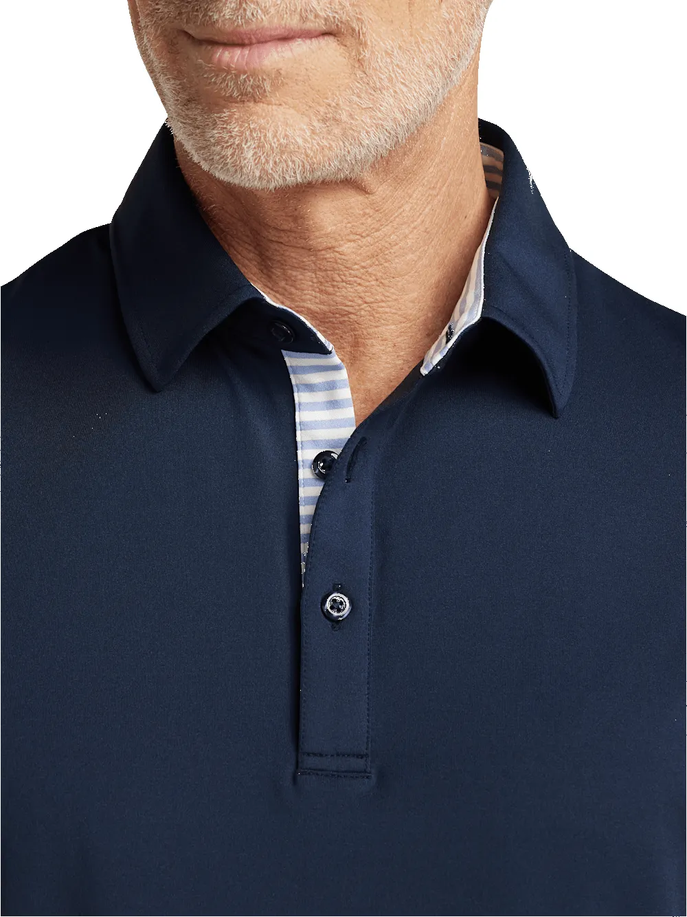 Performance Blend Three Button Polo - Navy sold by Paul Fredrick product image thumbnail 3