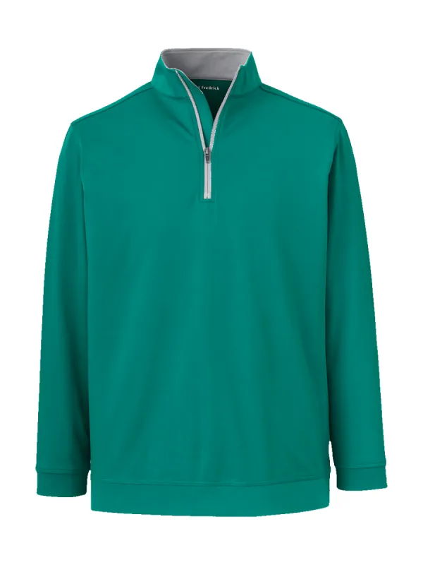 Performance Blend Quarter Zip Mock Neck - Green sold by Paul Fredrick