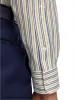 Non-Iron Cotton Stripe Dress Shirt With Contrast Trim - Blue/gold sold by Paul Fredrick