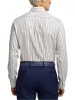 Non-Iron Cotton Stripe Dress Shirt With Contrast Trim - Blue/gold sold by Paul Fredrick