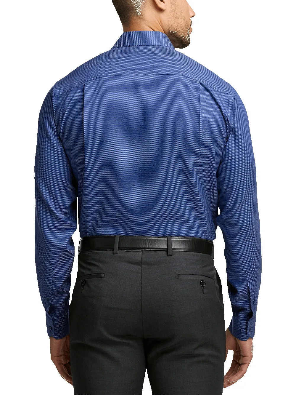 Non-Iron Cotton Dot Dress Shirt - Blue sold by Paul Fredrick product image thumbnail 5