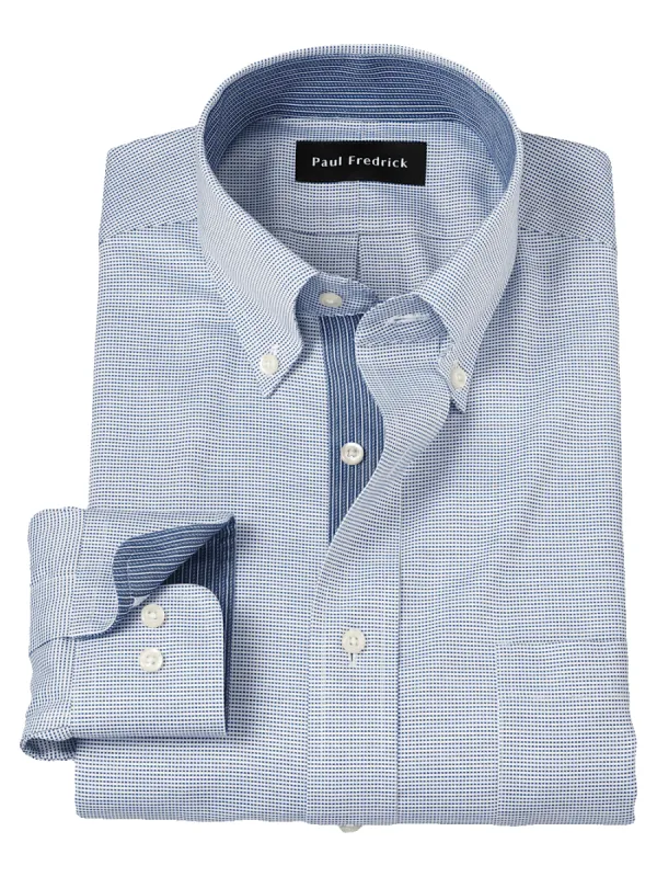 Comfort Stretch Non-Iron Solid Dress Shirt With Contrast Trim - Cobalt sold by Paul Fredrick