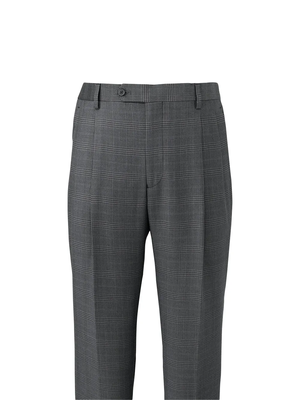 Microfiber Plaid Pleated Pants sold by Paul Fredrick product image thumbnail 2