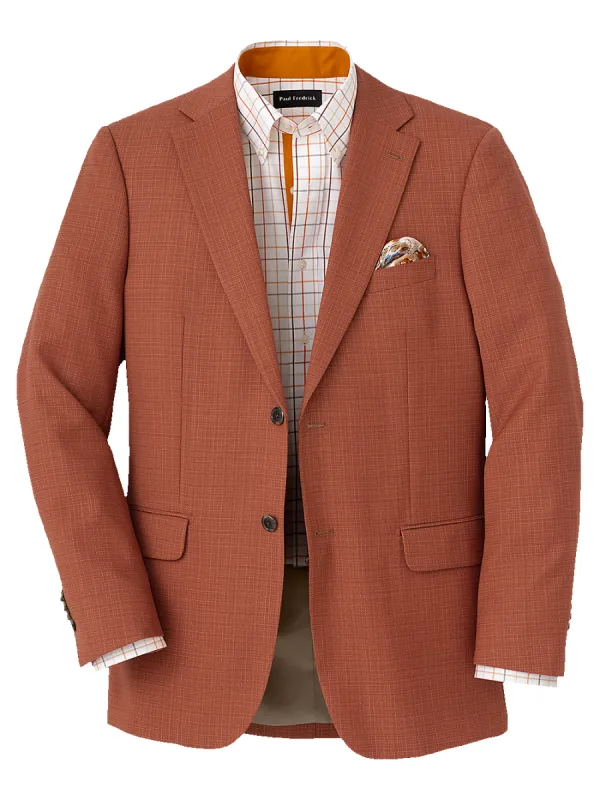 Wool Single Breasted Notch Lapel Sport Coat - Rust sold by Paul Fredrick