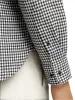 Linen Gingham Check Casual Shirt - Black sold by Paul Fredrick