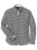 Linen Gingham Check Casual Shirt - Black sold by Paul Fredrick