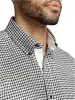 Linen Gingham Check Casual Shirt - Black sold by Paul Fredrick