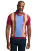 Cotton V-neck Polo - Burgundy sold by Paul Fredrick