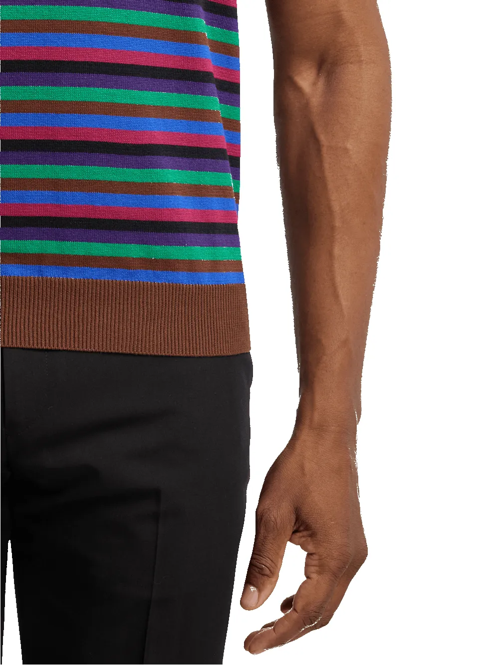 Cotton Quarter Zip Polo - Multi sold by Paul Fredrick product image thumbnail 4