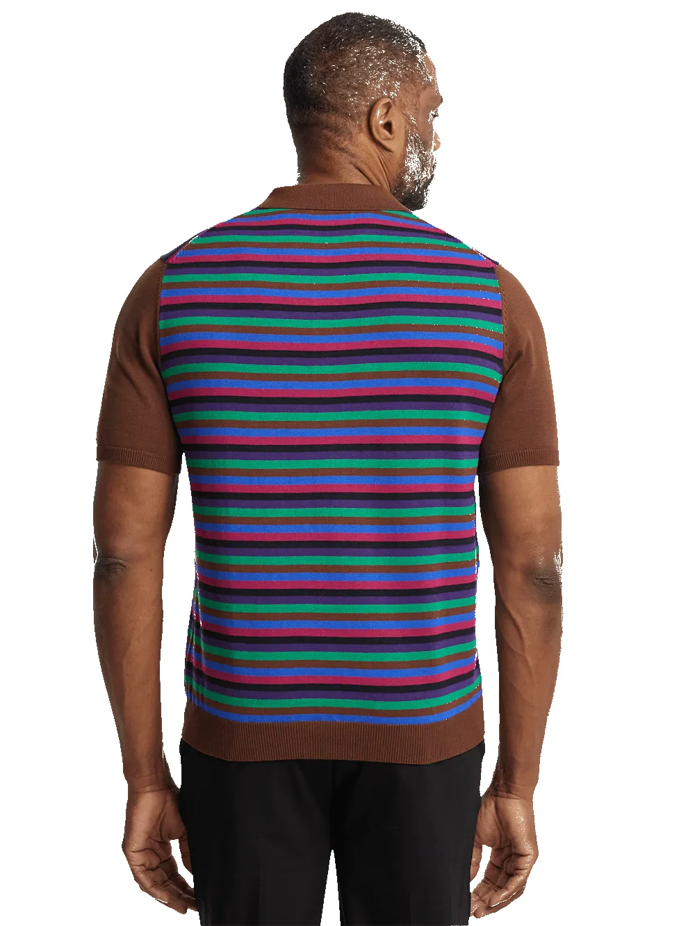 Cotton Quarter Zip Polo - Multi sold by Paul Fredrick product image thumbnail 5