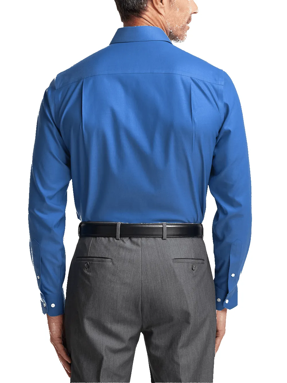 Comfort Stretch Non-Iron Herringbone Dress Shirt - Cobalt sold by Paul Fredrick product image thumbnail 5