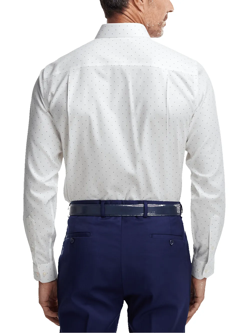 Comfort Stretch Non-Iron Geometric Dress Shirt - White/purple sold by Paul Fredrick product image thumbnail 5