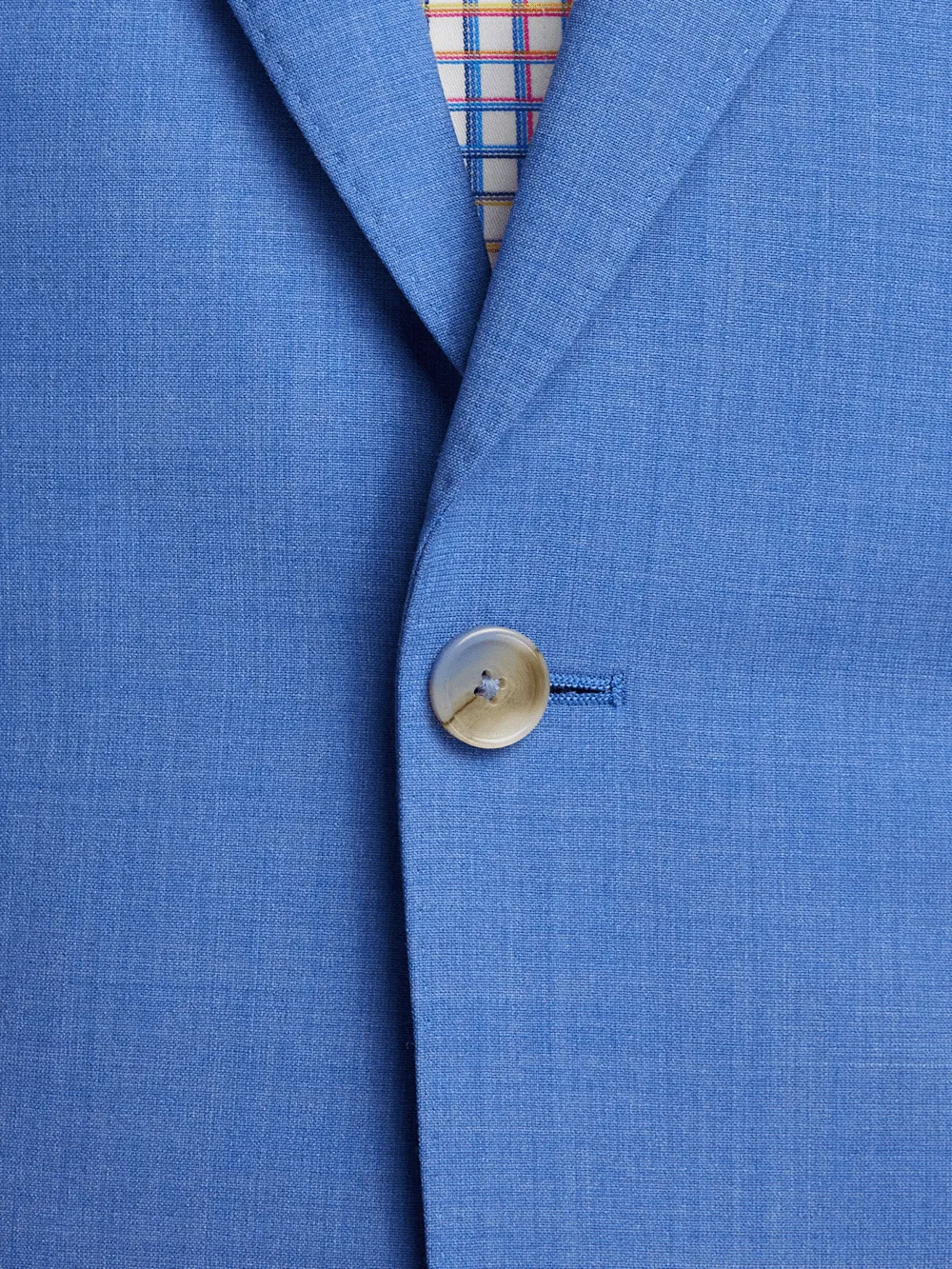 Wool Stretch Bengaline Peak Lapel Suit - French Blue sold by Paul Fredrick product image thumbnail 5