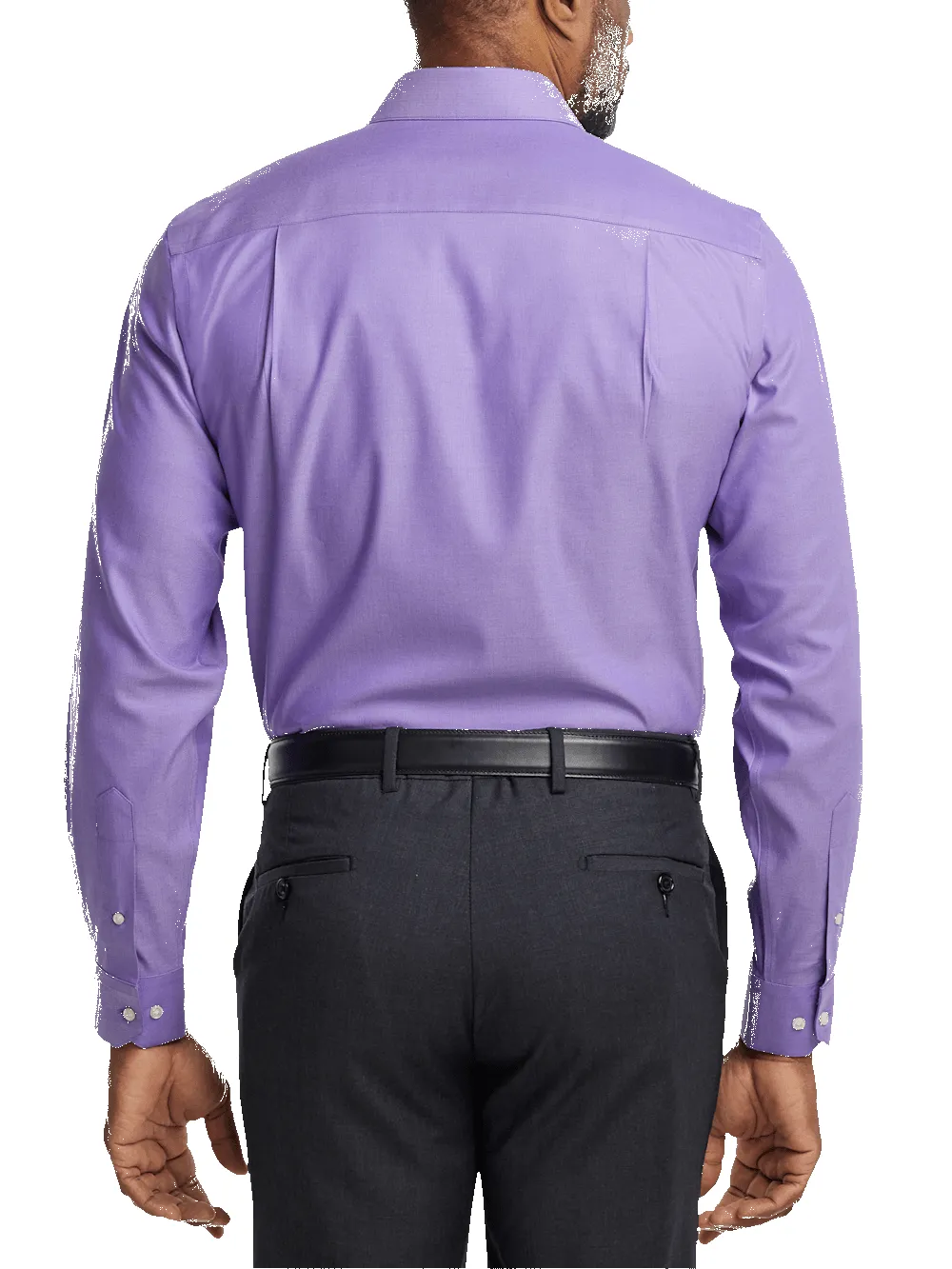Comfort Stretch Non-Iron Herringbone Dress Shirt - Purple sold by Paul Fredrick product image thumbnail 5