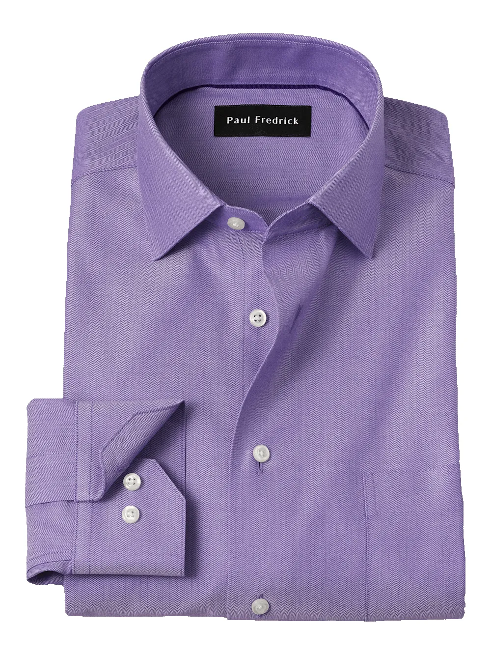 Comfort Stretch Non-Iron Herringbone Dress Shirt - Purple sold by Paul Fredrick