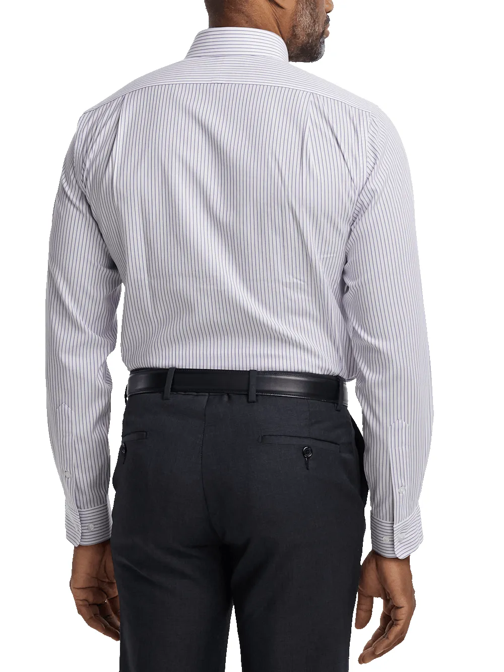 Comfort Stretch Non-Iron Stripe Dress Shirt With Contrast Trim - Purple sold by Paul Fredrick product image thumbnail 5