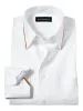 Comfort Stretch Non-Iron Solid Dress Shirt With Contrast Trim - White sold by Paul Fredrick