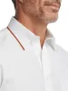 Comfort Stretch Non-Iron Solid Dress Shirt With Contrast Trim - White sold by Paul Fredrick