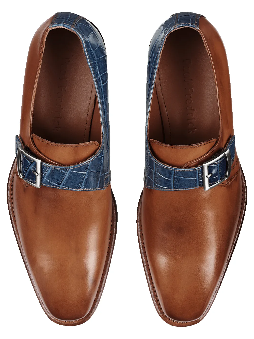 Jefferson Monk Strap - Chestnut/navy sold by Paul Fredrick product image thumbnail 3