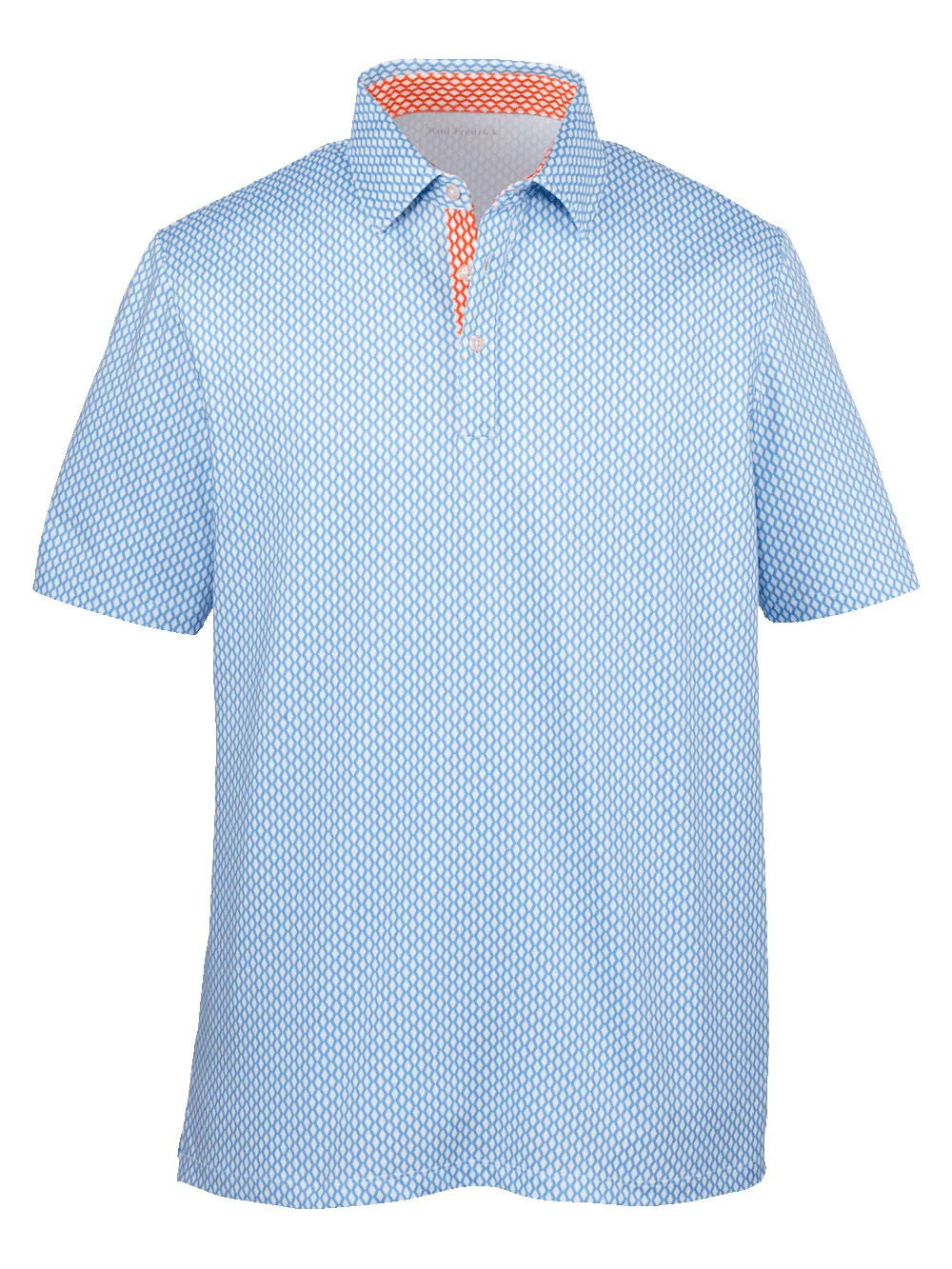 Performance Blend Three Button Polo - Blue sold by Paul Fredrick