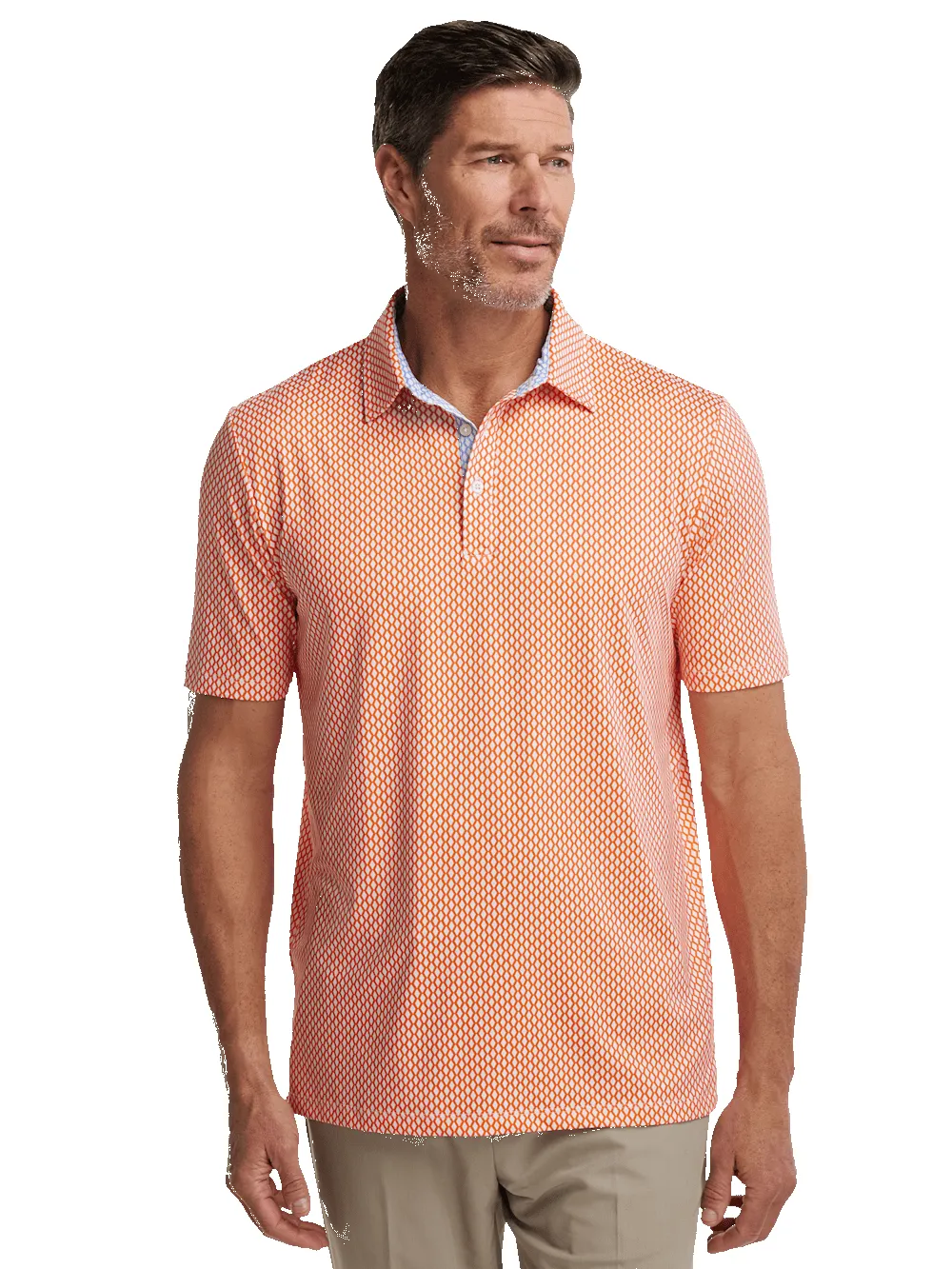 Performance Blend Three Button Polo - Orange sold by Paul Fredrick product image thumbnail 2