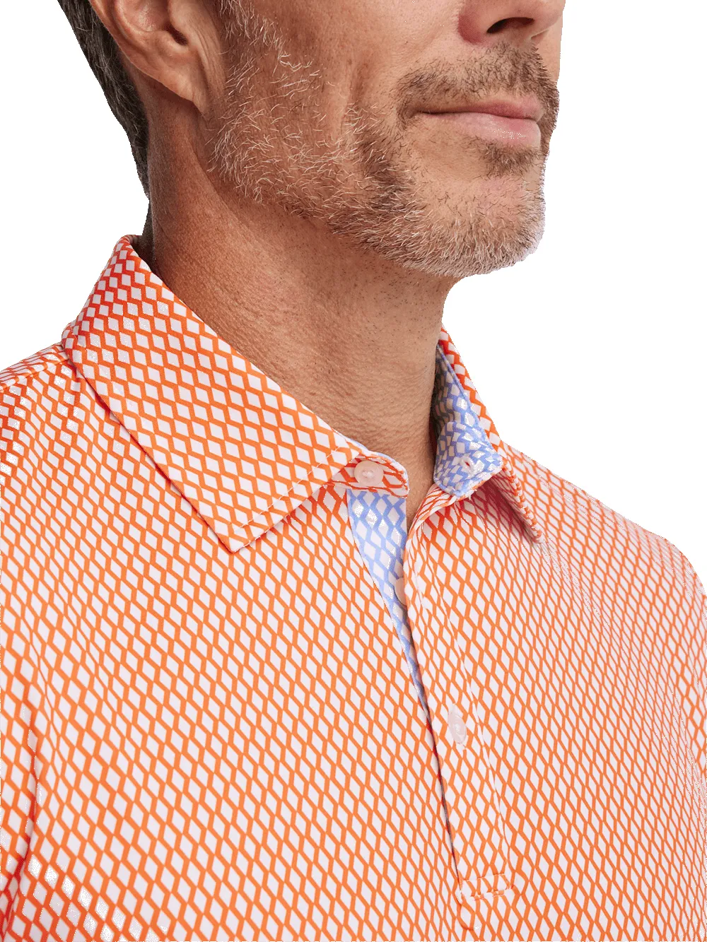 Performance Blend Three Button Polo - Orange sold by Paul Fredrick product image thumbnail 3