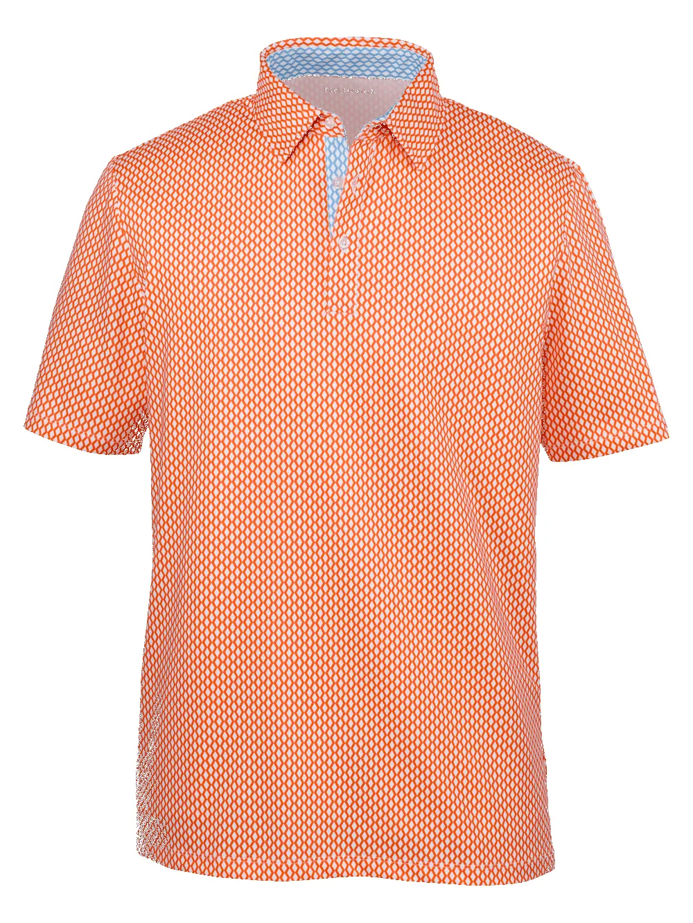 Performance Blend Three Button Polo - Orange sold by Paul Fredrick
