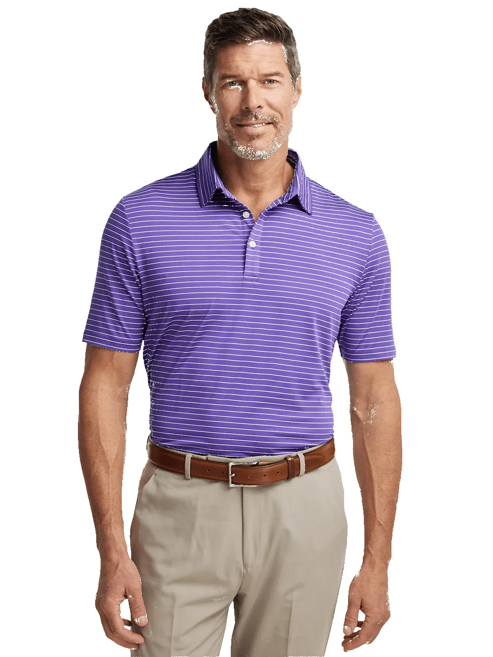 Performance Blend Three Button Polo - Purple sold by Paul Fredrick product image thumbnail 5